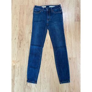 Pilcro and the Letterpress Anthropologie dark wash high rise denim legging jeans